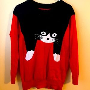 Handmade front and back cat sweater